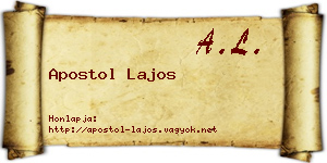 Apostol Lajos névjegykártya
